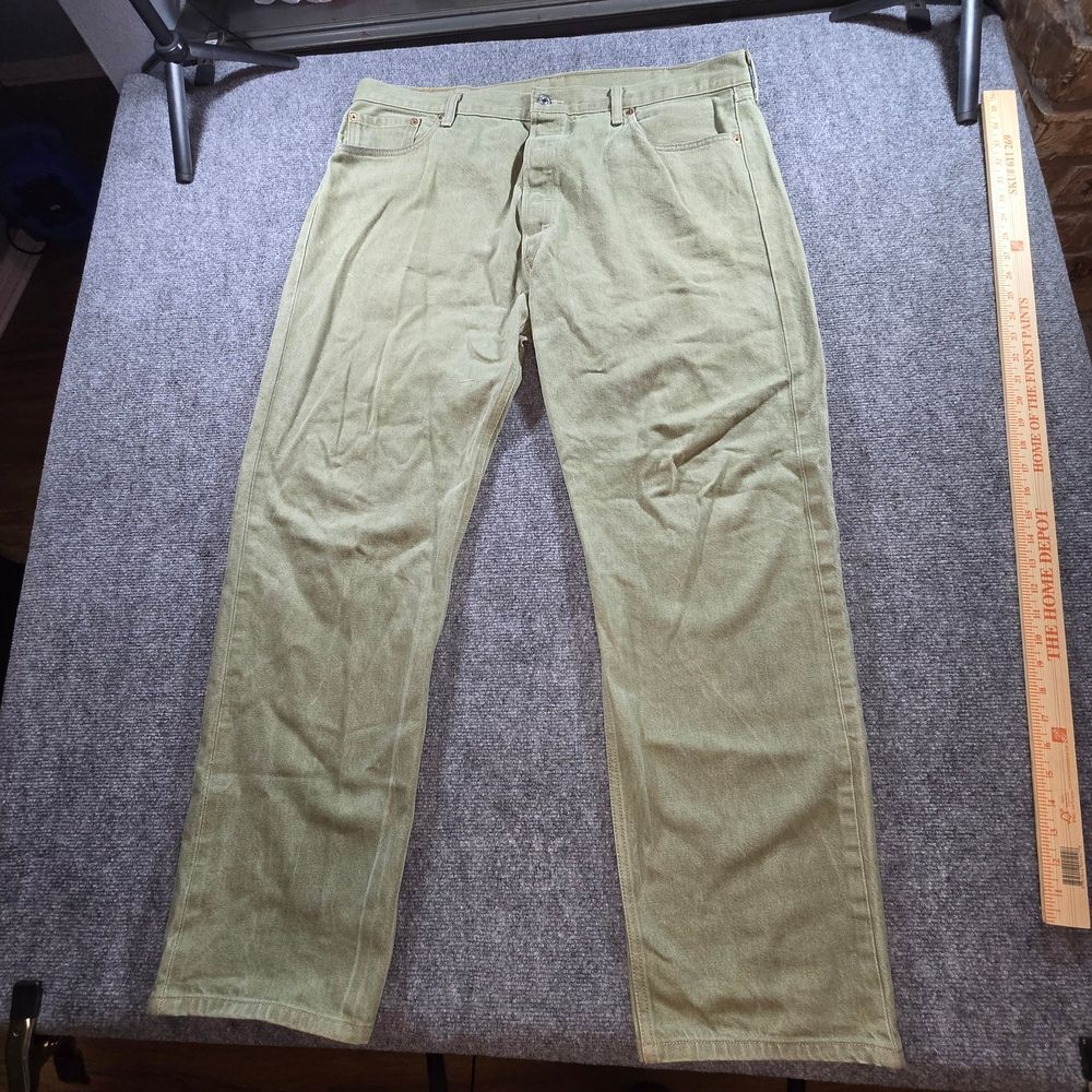 Levi’s 501 Olive Green Jeans Mens 42x34 Straight Leg Button Fly Classic Denim